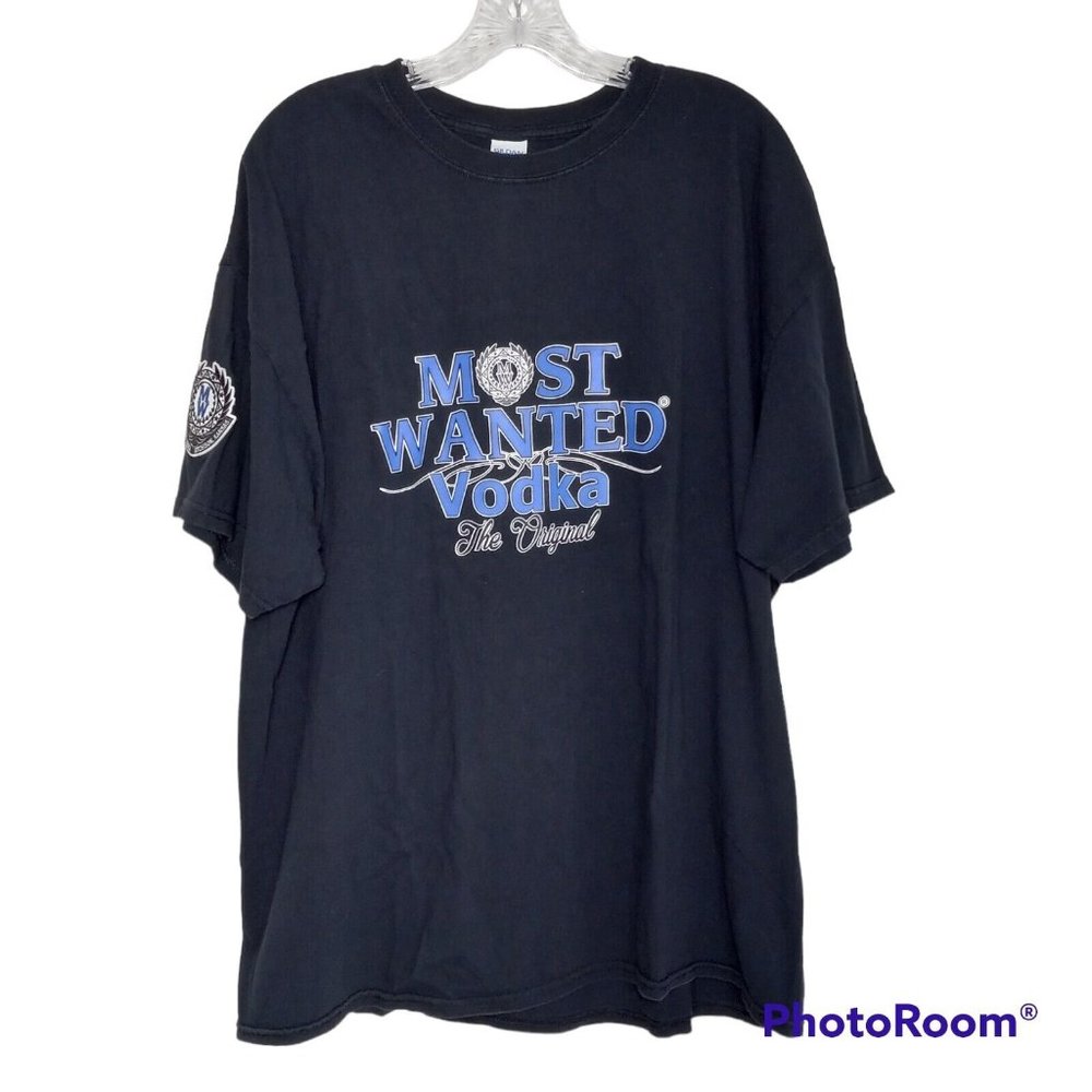 Vodka Most Wanted  Short Sleeve Tee Shirt Black 2XL Party College  Celebration